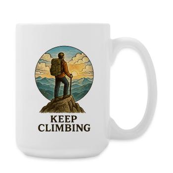 Keep Climbing: Mountaineers at sunrise - Large Mug 440 ml - white - Right