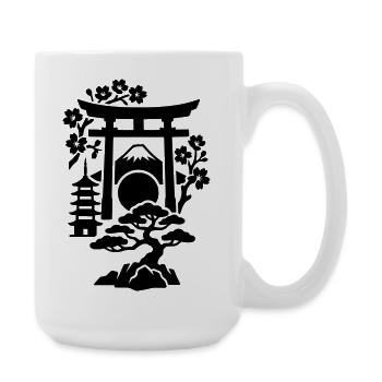 Japan Silhouette - Große Tasse 440 ml - Weiß - Rechts