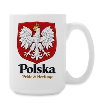 Polska Pride & Heritage – Poland Coat of Arms T-Shirt - Large Mug 440 ml - white - Right