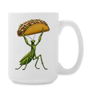 Gottesanbeterin Comic Taco Mexikanisch Essen - Große Tasse 440 ml - Weiß - Rechts