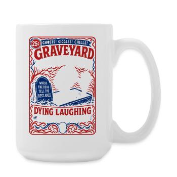 Humour squelettique de l’heure de la comédie de cimetière - Grande tasse 440 ml - blanc - Droite