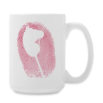 Cavalier d’empreintes digitales pour cheval de loisir - Grande tasse 440 ml - blanc - Droite