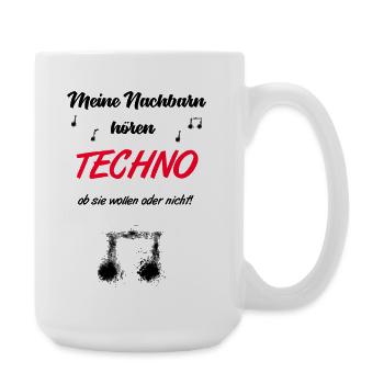 Techno Spruch - Große Tasse 440 ml - Weiß - Rechts