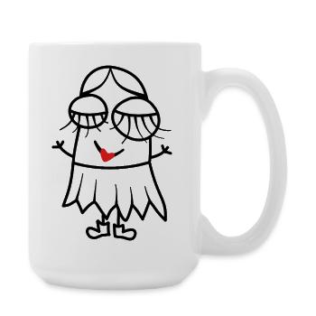 Woman Sketch - Large Mug 440 ml - white - Right