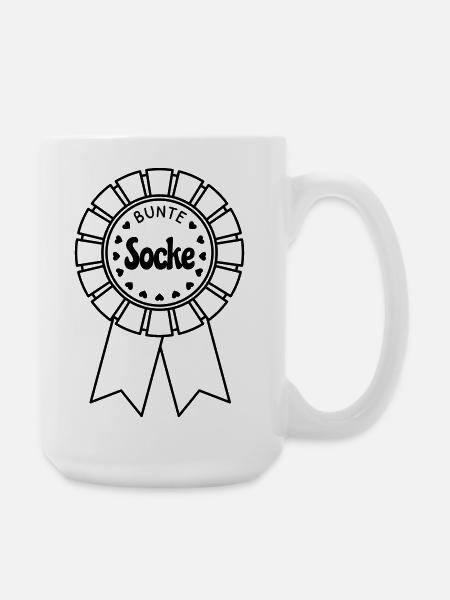 Bunte Socke - Große Tasse 440 ml - Weiß