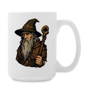 Vieux magicien au bâton - Grande tasse 440 ml - blanc - Droite