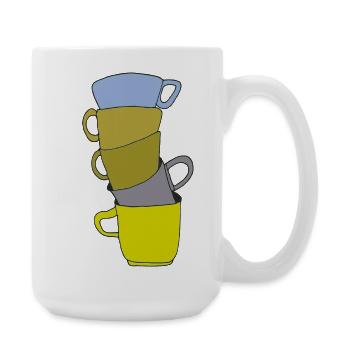 Stapelfarbige Kaffeetassen Kunst - Große Tasse 440 ml - Weiß - Rechts