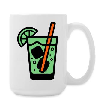 Cocktail Glass Summer Drink Vacances de garçon pour filles - Grande tasse 440 ml - blanc - Droite