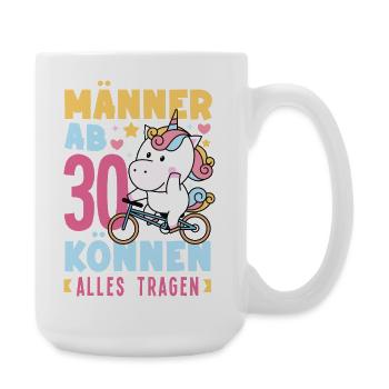 Männer Ab 30 Einhorn Humor - Große Tasse 440 ml - Weiß - Rechts
