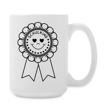 Schulkind Orden mit Herzen - Große Tasse 440 ml - Weiß - Rechts