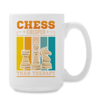 Échiquier des joueurs d’échecs - Grande tasse 440 ml - blanc - Droite