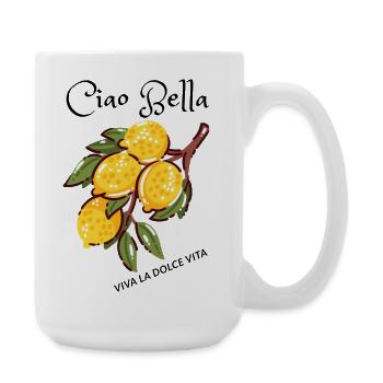 Lemon Branch Illustration - Large Mug 440 ml - white - Right