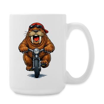 Walrus sporty - Large Mug 440 ml - white - Right