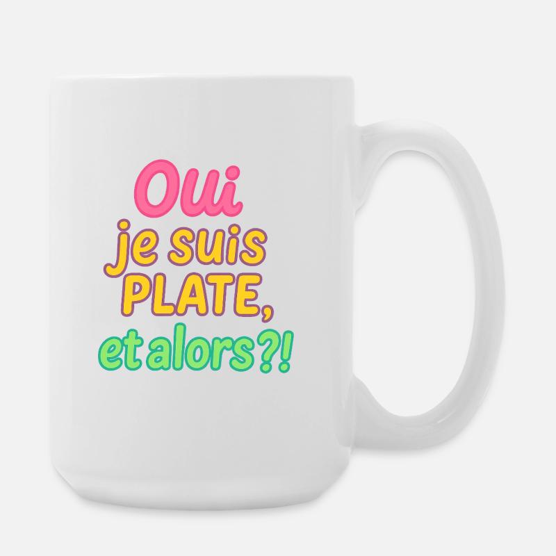 je_suis_plate - Large Mug 440 ml - white