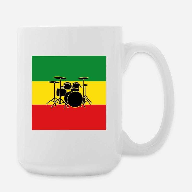 Reggae Drums - Large Mug 440 ml - white