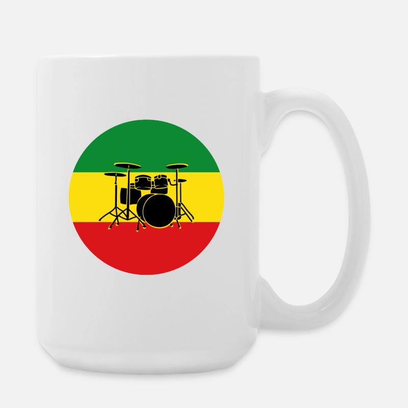 Reggae-Trommeln Silhouette - Große Tasse 440 ml - Weiß