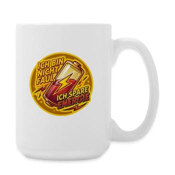 Ich spare Energie Aufdruck - Große Tasse 440 ml - Weiß - Rechts