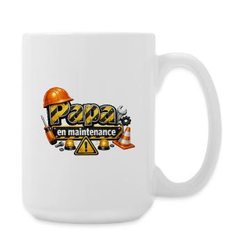 Papa en maintenance design chantier cartoon - Grande tasse 440 ml - blanc - Droite