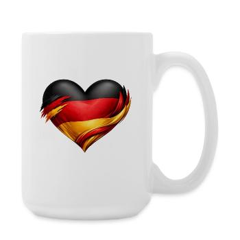 Deutschland Herz Fan  - Große Tasse 440 ml - Weiß - Rechts