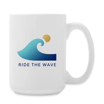 Surfers at sunrise - Large Mug 440 ml - white - Right