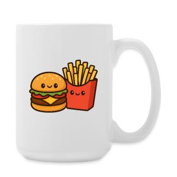 Kawaii Burger & Fries Duo - Grande tasse 440 ml - blanc - Droite
