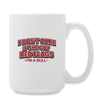 Drapeaux rouges : bulls, je m’en fiche - Grande tasse 440 ml - blanc - Droite