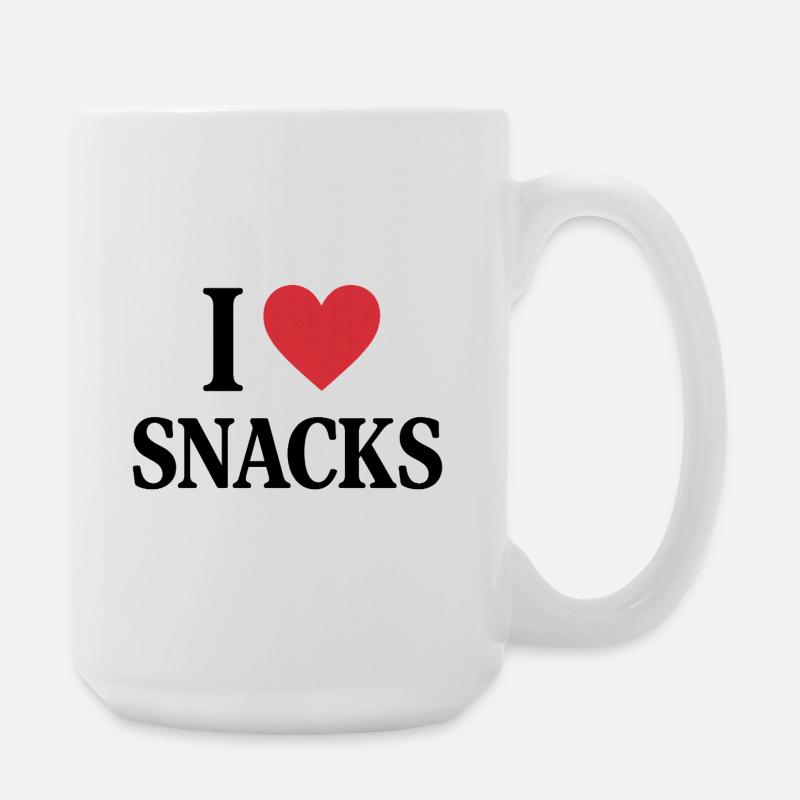I ❤️ SNACKS - Große Tasse 440 ml - Weiß