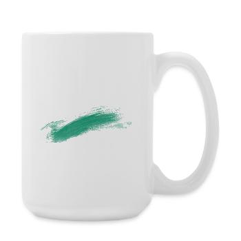 Grüner Pinselhauch Abstractmotiv - Große Tasse 440 ml - Weiß - Rechts