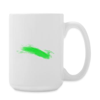 Grüner Pinselstrich Abstrakt - Große Tasse 440 ml - Weiß - Rechts