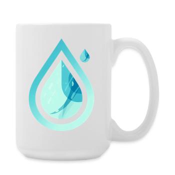 Pure Drop – Modern Water - Large Mug 440 ml - white - Right