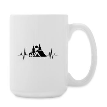 Heartbeat on camping evening - Large Mug 440 ml - white - Right