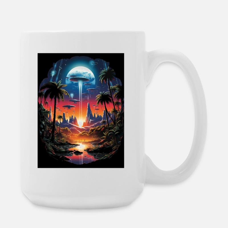Colourful futuristic - Große Tasse 440 ml - Weiß