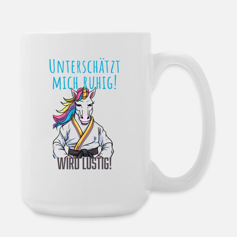 Karate Einhorn - Große Tasse 440 ml - Weiß