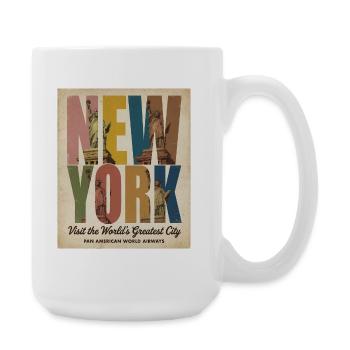 New York Vintage – Statue of Liberty - Large Mug 440 ml - white - Right