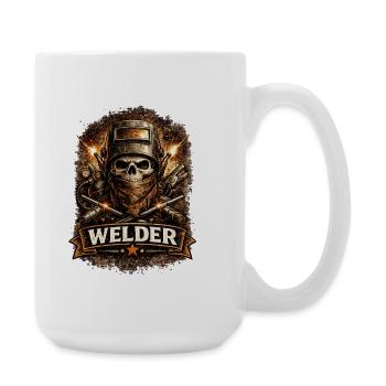Skull Welder with Sparks - Large Mug 440 ml - white - Right