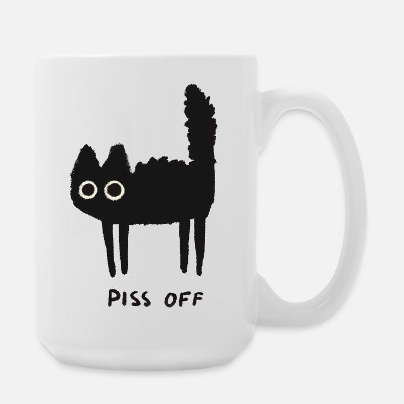 Grumpy Kitty Vibes – Leave Me Alone - Large Mug 440 ml - white