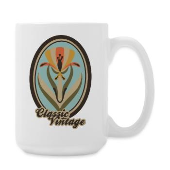 Classic Vintage – Art Nouveau Floral - Large Mug 440 ml - white - Right