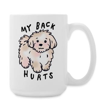 Fluffy Maltese Dog – Niedlicher Cartoon-Hund - Große Tasse 440 ml - Weiß - Rechts