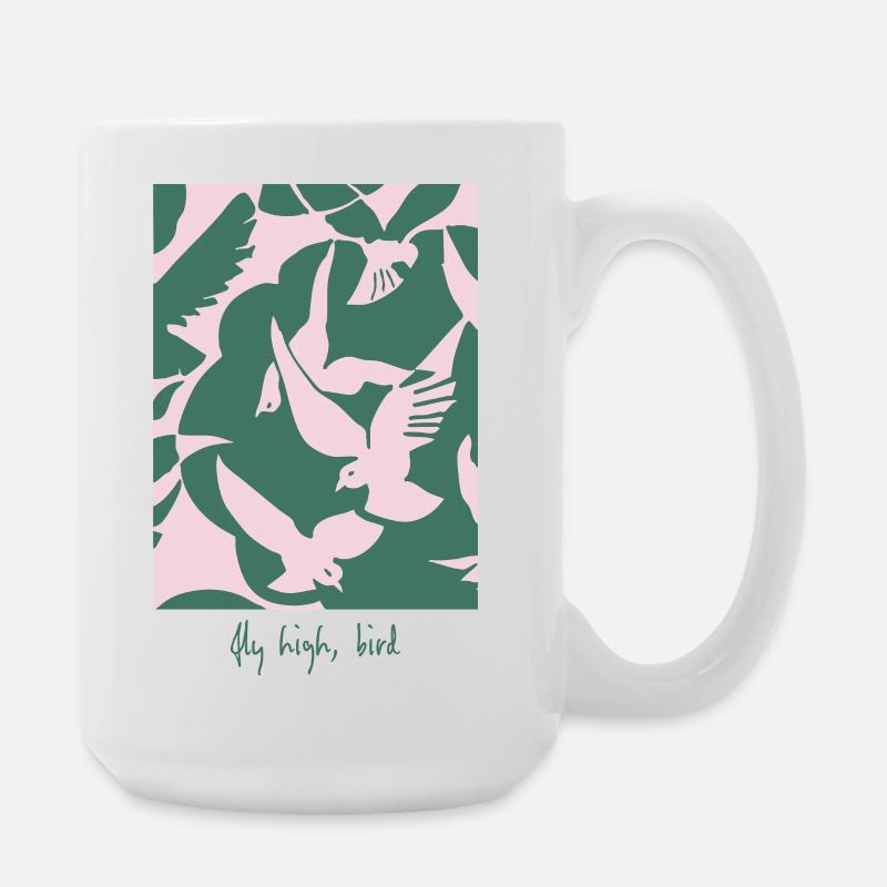 Fly High, Bird – Design d’oiseau élégant - Grande tasse 440 ml - blanc