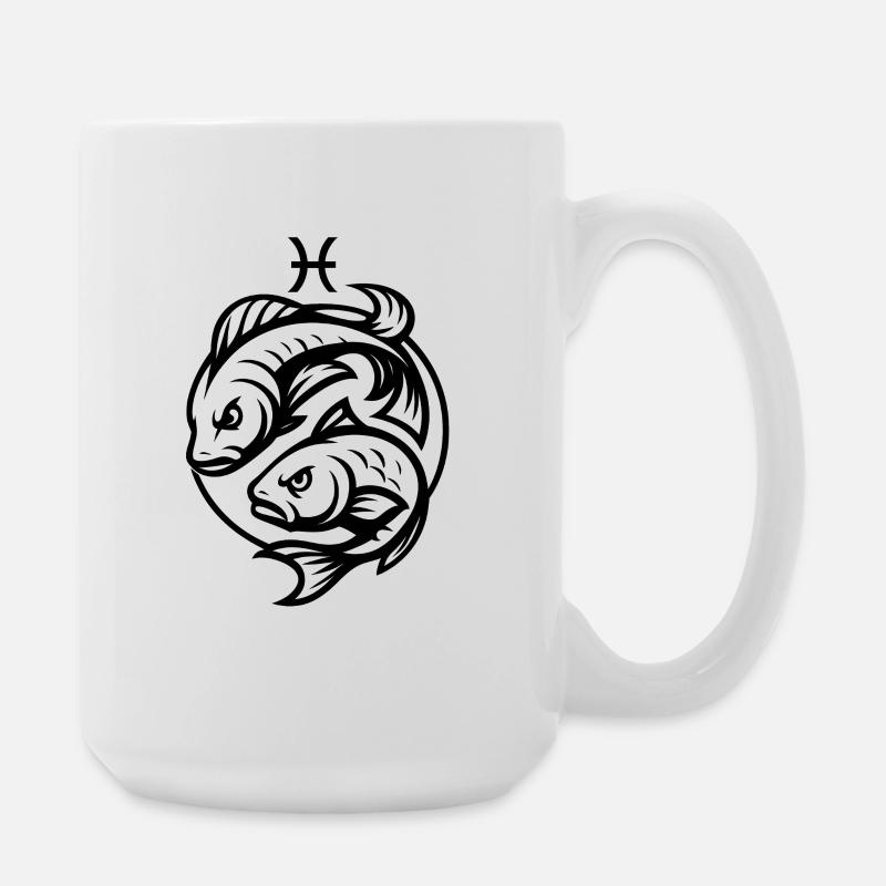 Zodiac sign Pisces - Large Mug 440 ml - white