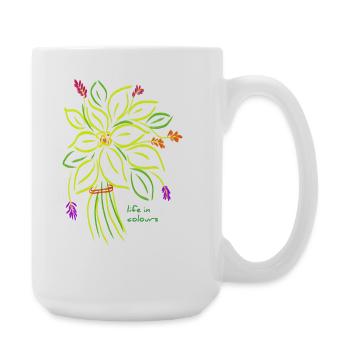 Vibrant Floral Illustration - Large Mug 440 ml - white - Right
