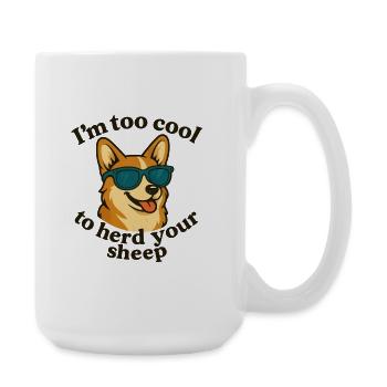 Cool dog with sunglasses and saying - Large Mug 440 ml - white - Right