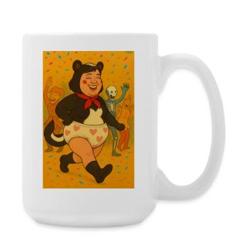 Festive dance with costumed characters - Large Mug 440 ml - white - Right