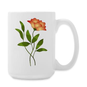 Floral illustration with contrasting shades - Large Mug 440 ml - white - Right