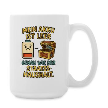 Funny battery with treasure chest Detox - Large Mug 440 ml - white - Right