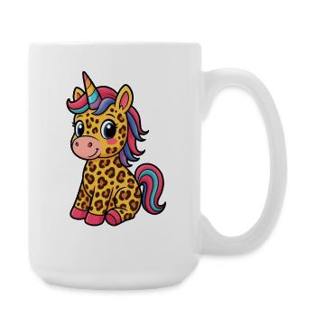 Leopard Unicorn – Cute Cartoon Design - Large Mug 440 ml - white - Right