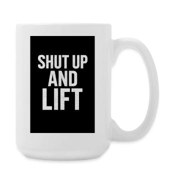 Motivierender Fitness Spruch - Große Tasse 440 ml - Weiß - Rechts