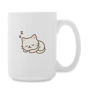Schläfrige Katze - Große Tasse 440 ml - Weiß - Rechts