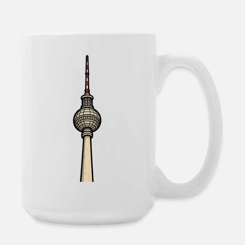 Berlin TV Tower Illustration - Large Mug 440 ml - white