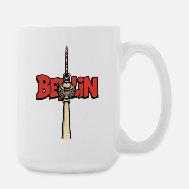 Berlin Fernsehturm Design - Große Tasse 440 ml - Weiß
